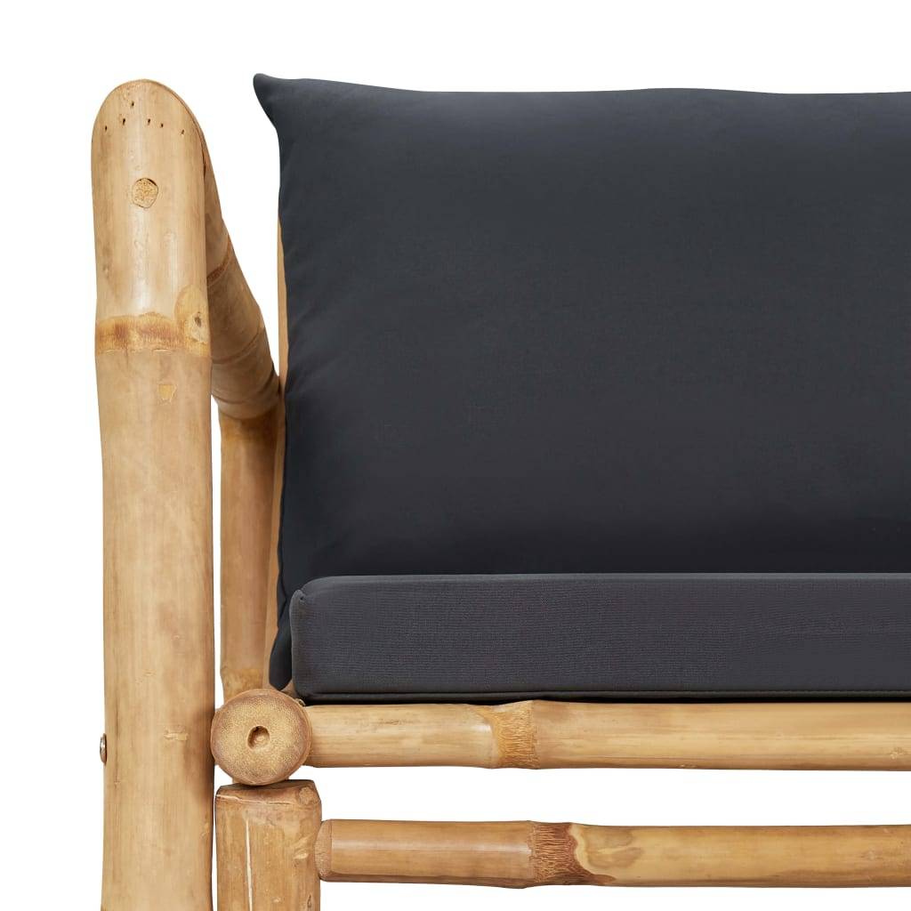 Vidaxl - Salon de jardin 4 pcs avec coussins Bambou vidaXL 315601 - Image 8
