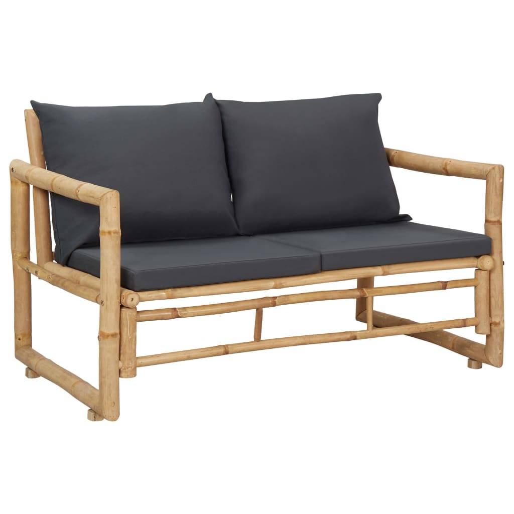 Vidaxl - Salon de jardin 4 pcs avec coussins Bambou vidaXL 315601 - Image 9