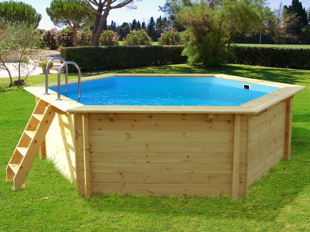 Piscine Bois " Hawai " - 4.10 X 1.18 M -habitat Et Jardin