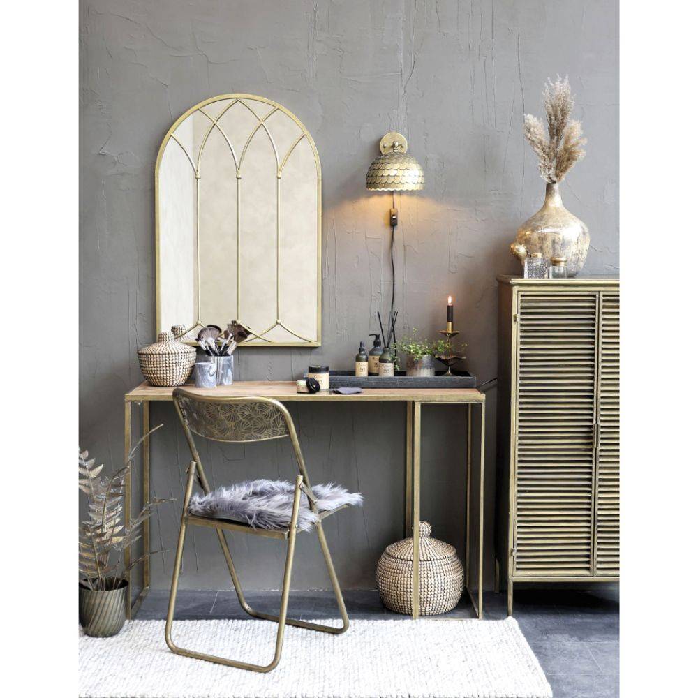 Chemin De Campagne - Armoire placard 2 portes en fer laiton antique 60 x 36.5 x 116 cm Chemin de campagne - Image 3