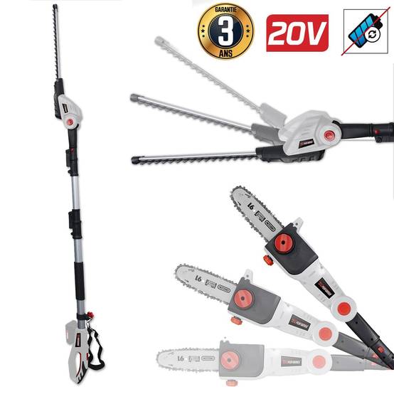 Scie à Ebrancher Taille Haies sur perche 20V - Xperformer XP2PSTH20LI - portatif - Outil seul sans batterie ni chargeur - Image 2