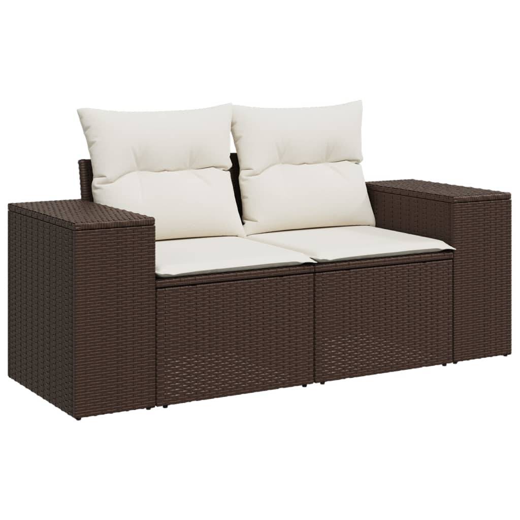 Vidaxl - Salon de jardin 4 pcs avec coussins marron résine tressée vidaXL 3222512 - Image 7