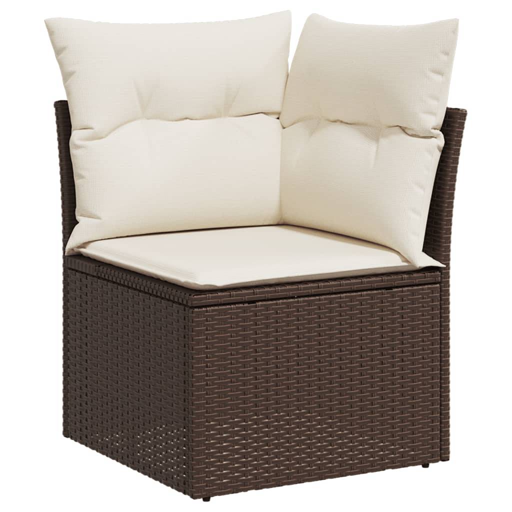 Vidaxl - Salon de jardin 4 pcs avec coussins marron résine tressée vidaXL 3222512 - Image 6
