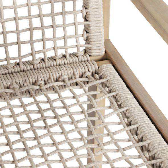 Lot de 2 fauteuils SAMOA en bois d'acacia et corde avec coussins Beau Rivage - Image 6