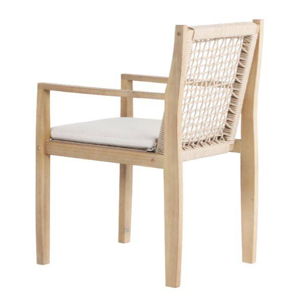 Lot de 2 fauteuils SAMOA en bois d'acacia et corde avec coussins Beau Rivage - Image 5