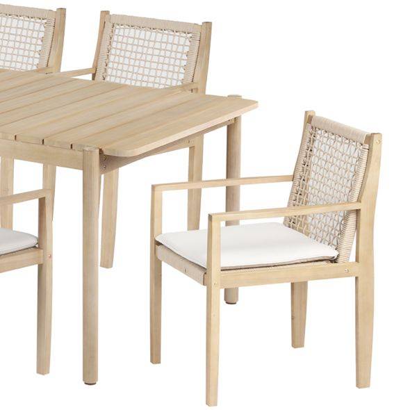 Lot de 2 fauteuils SAMOA en bois d'acacia et corde avec coussins Beau Rivage - Image 7