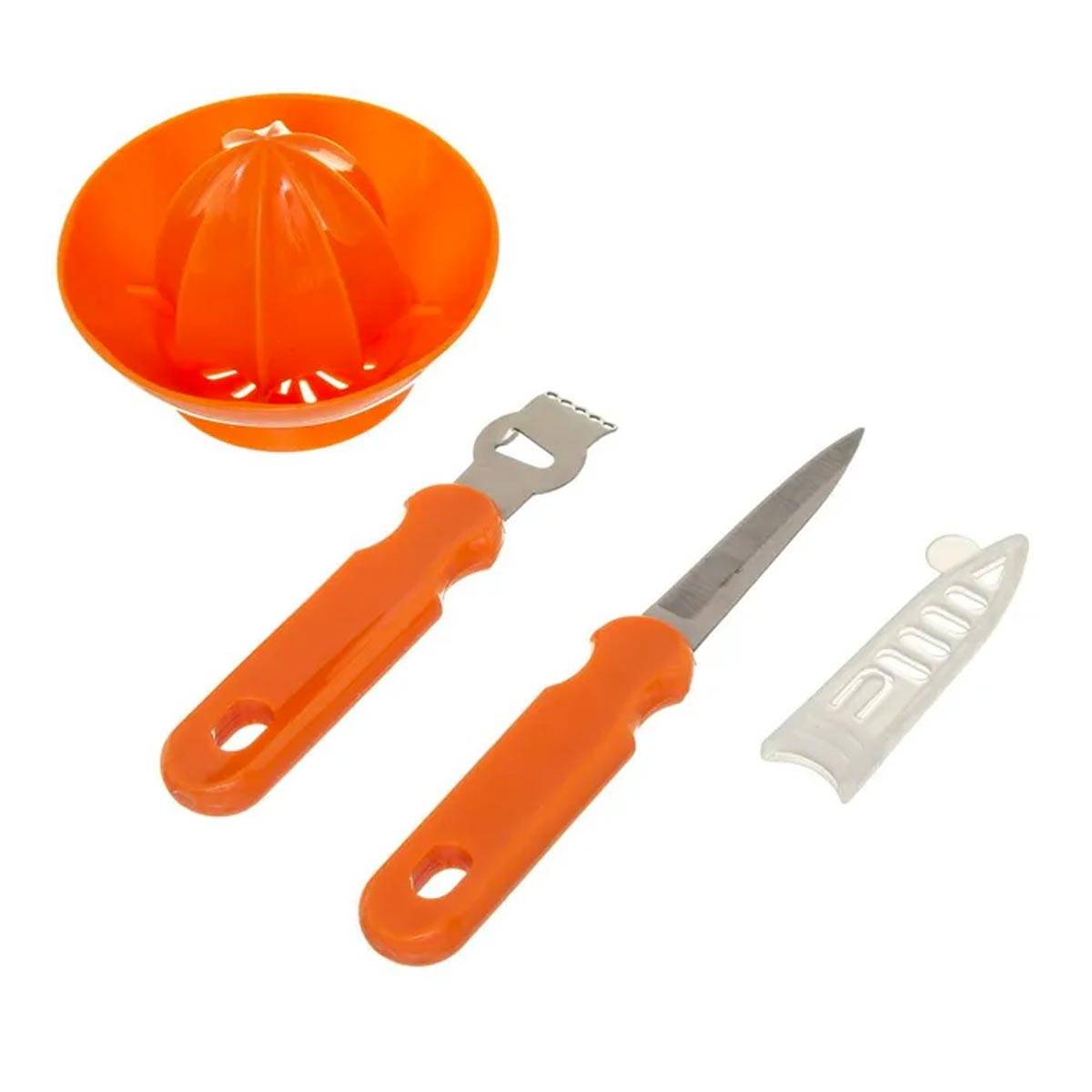 Set 3 Ustensiles de Découpe "Agrume" 22cm Orange - Image 1