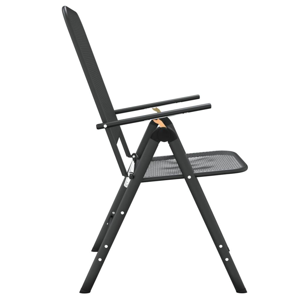 Vidaxl - Chaises pliables jardin lot de 4 Maille métallique Anthracite vidaXL 317341 - Image 6