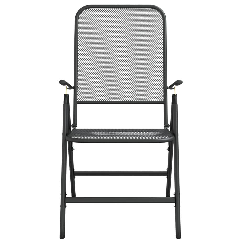 Vidaxl - Chaises pliables jardin lot de 4 Maille métallique Anthracite vidaXL 317341 - Image 10