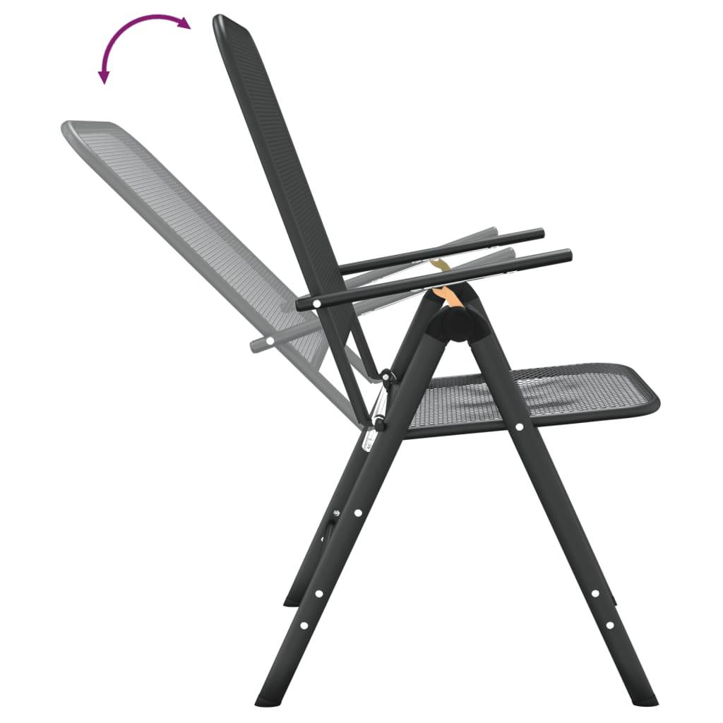 Vidaxl - Chaises pliables jardin lot de 4 Maille métallique Anthracite vidaXL 317341 - Image 8
