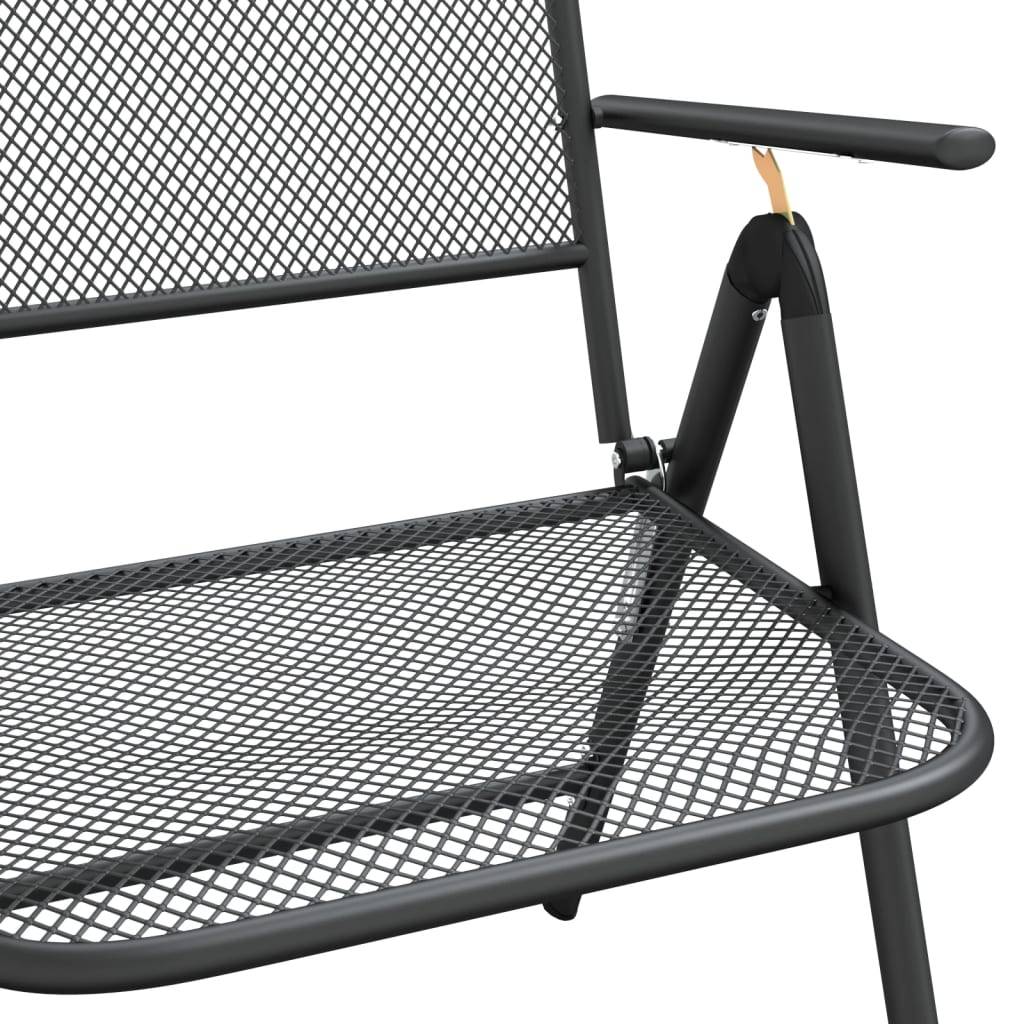 Vidaxl - Chaises pliables jardin lot de 4 Maille métallique Anthracite vidaXL 317341 - Image 4