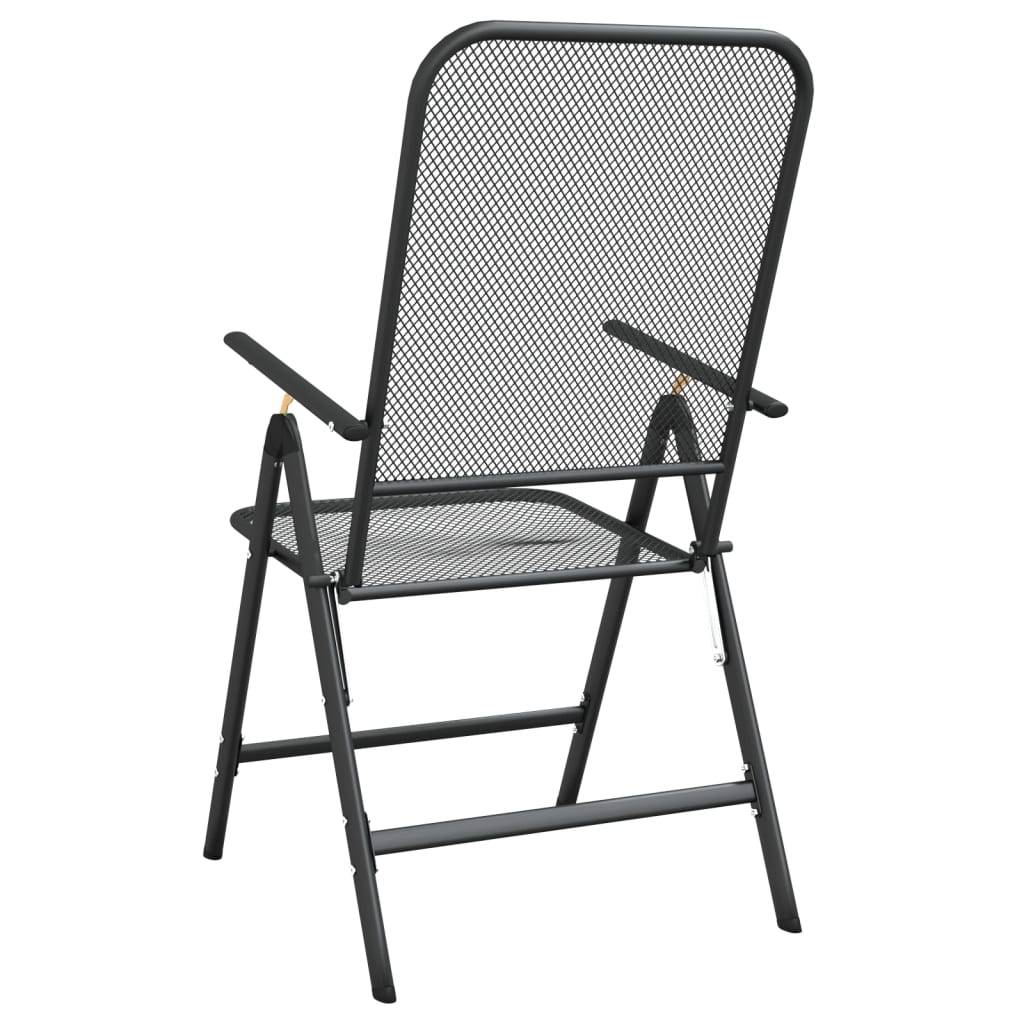 Vidaxl - Chaises pliables jardin lot de 4 Maille métallique Anthracite vidaXL 317341 - Image 7