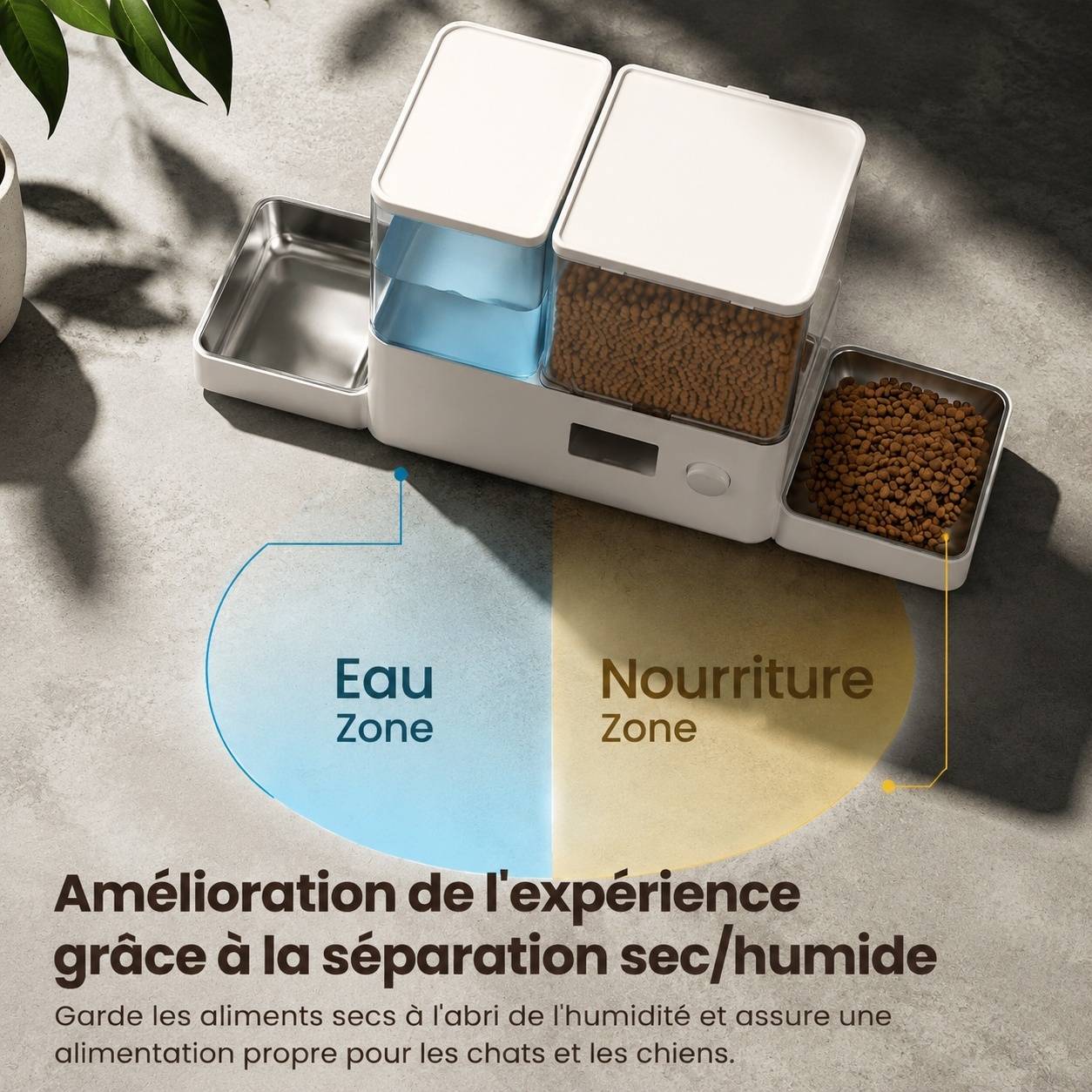 Distributeur Automatique 2 en 1 Nourriture et Eau pour Chat avec App Wifi Grande Capacité - Image 4