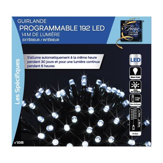Guirlande lumineuse 192 LED programmable 14m extérieur blanc froid FEERIC LIGHTS & CHRISTMAS - Image 2