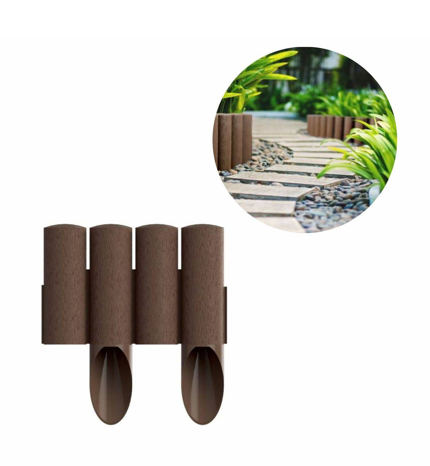 Bordure Jardin Plastique brun 23cm x 25,5 cm, Green-split - Image 2