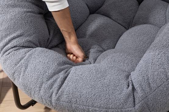 Fauteuil à bascule résine tressée acier jardin terrasse ergonomique 90x106x78cm gris - ComfortXL Outdoor Living - Image 7