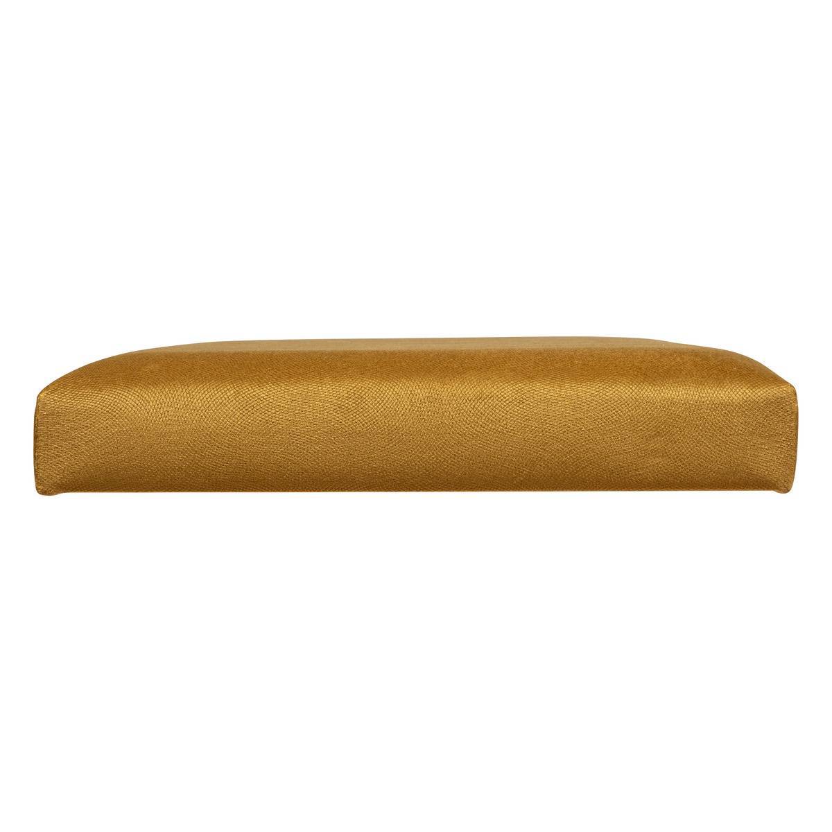 Atmosphera - Pouf pliant double "Lilou" en velours 76x38cm jaune ocre - Atmosphera Créateur d'intérieur - Image 5