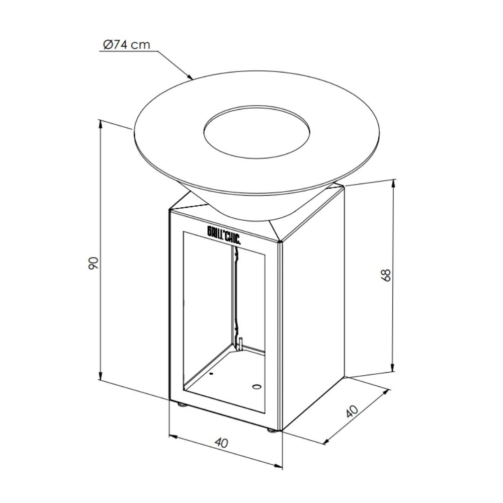 Brasero Cevenol Corten Bois Rond 74 Simple Cuve - GRILL CHIC - Image 5