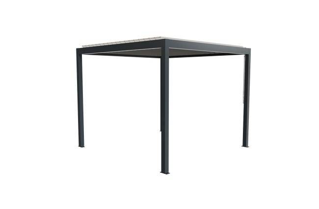 Pergola Bioclimatique Aluminium Autoportante Anthracite 3x3 Manuelle S ORIAL France - Image 5