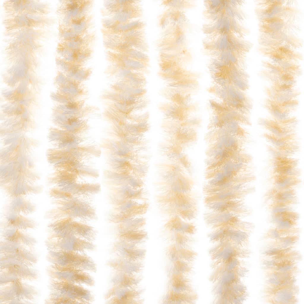 Rideau anti-mouches, Panneau de rideau beige et blanc 56x185 cm chenille - Image 6