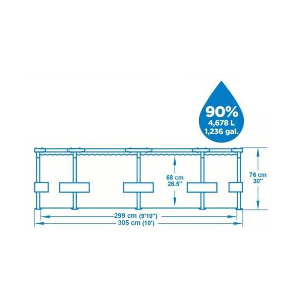 Bestway - Kit Piscine hors sol tubulaire BESTWAY Steel Pro Max™ - 305 x 76 cm - Ronde (Livrée avec un patch de réparation) - Image 2