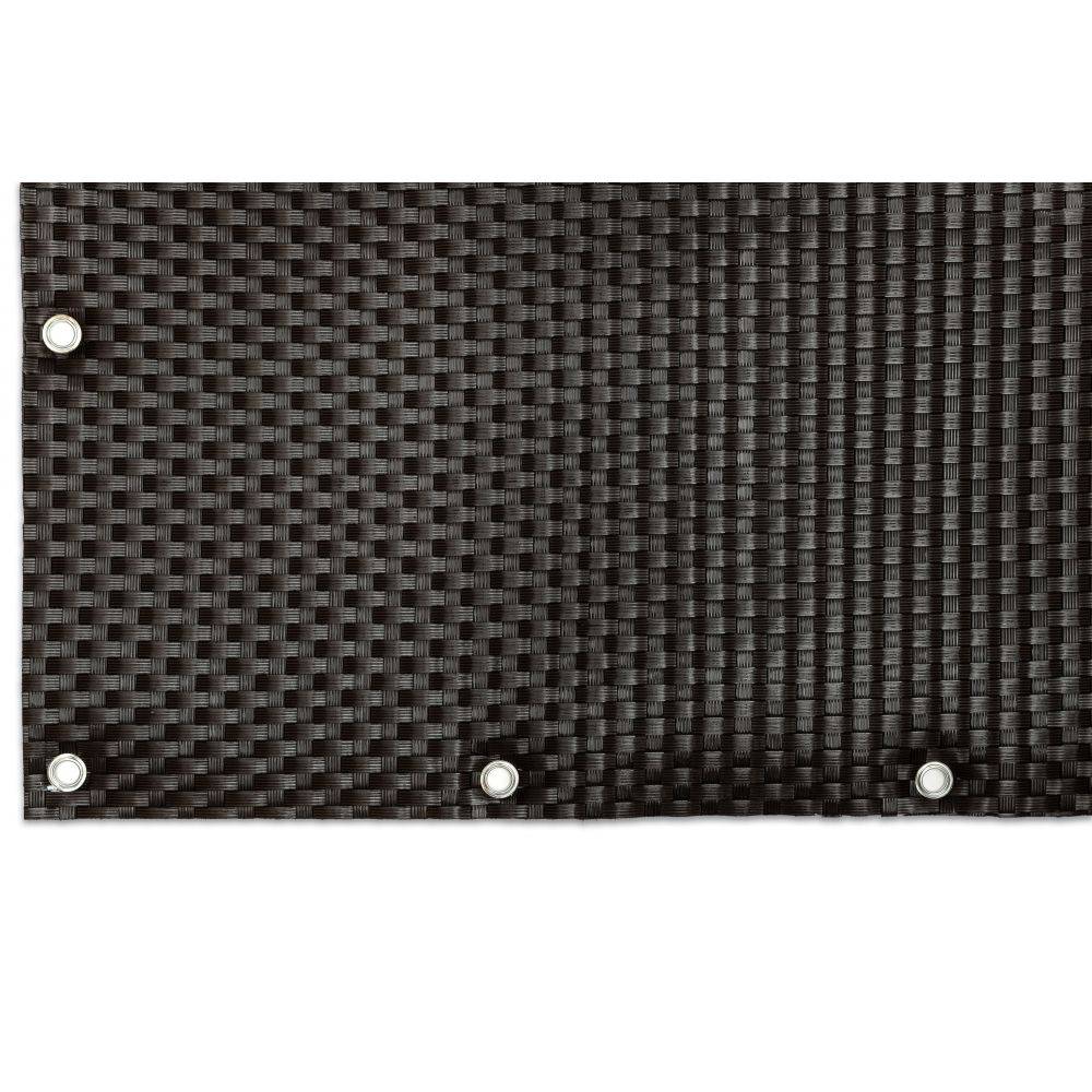 Rattan Art - Brise-vue en résine tressée avec oeillets métalliques coloris noir 1 x 3 m - Image 3