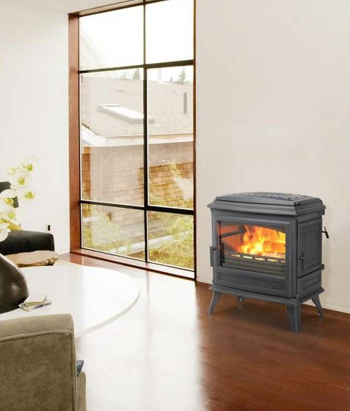 Poêle à bois fonte 7kw anthracite 366149 Godin - Image 4