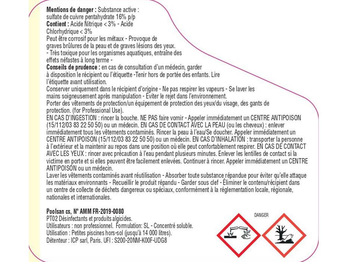 Poolsan - BSI - PooLSan - Recharge Sans Chlore 250ml - Désinfection Totale de l'Eau - Élaborée en Europe - Image 4