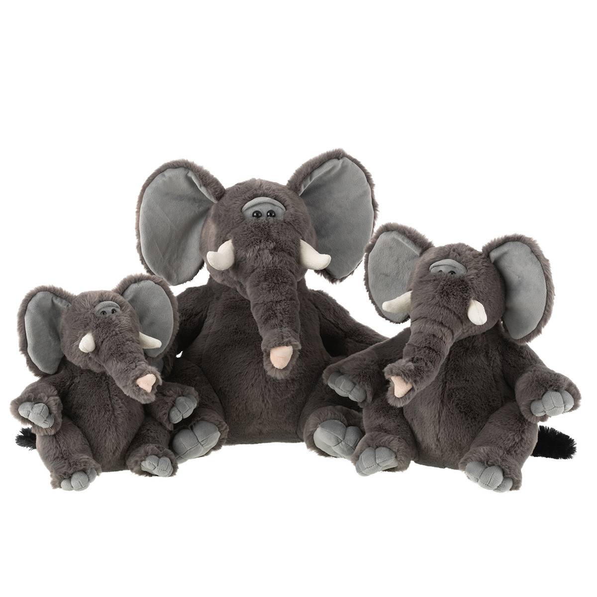 Peluche Éléphant "Trompe" 30cm Gris - Image 2