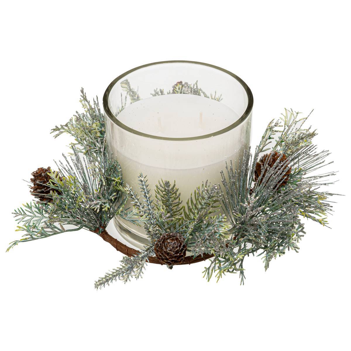 Fééric Lights & Christmas - Box de bougie centre de table gm avec feuille 270g - Feeric Lights & Christmas - Image 1