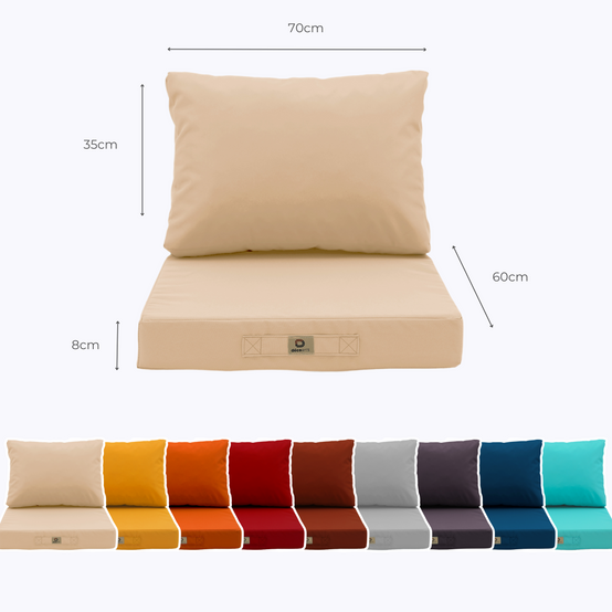 Coussins pour salon de jardin déhoussable 60x70cm Beige - Déco arts - Image 5