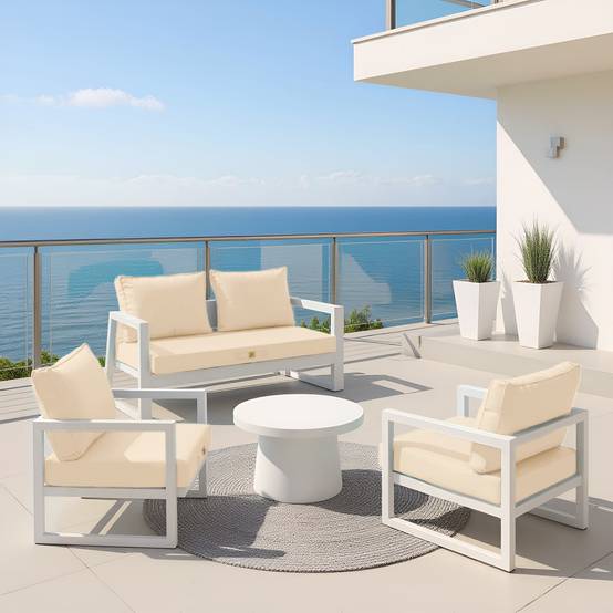 Coussins pour salon de jardin déhoussable 60x70cm Beige - Déco arts - Image 4
