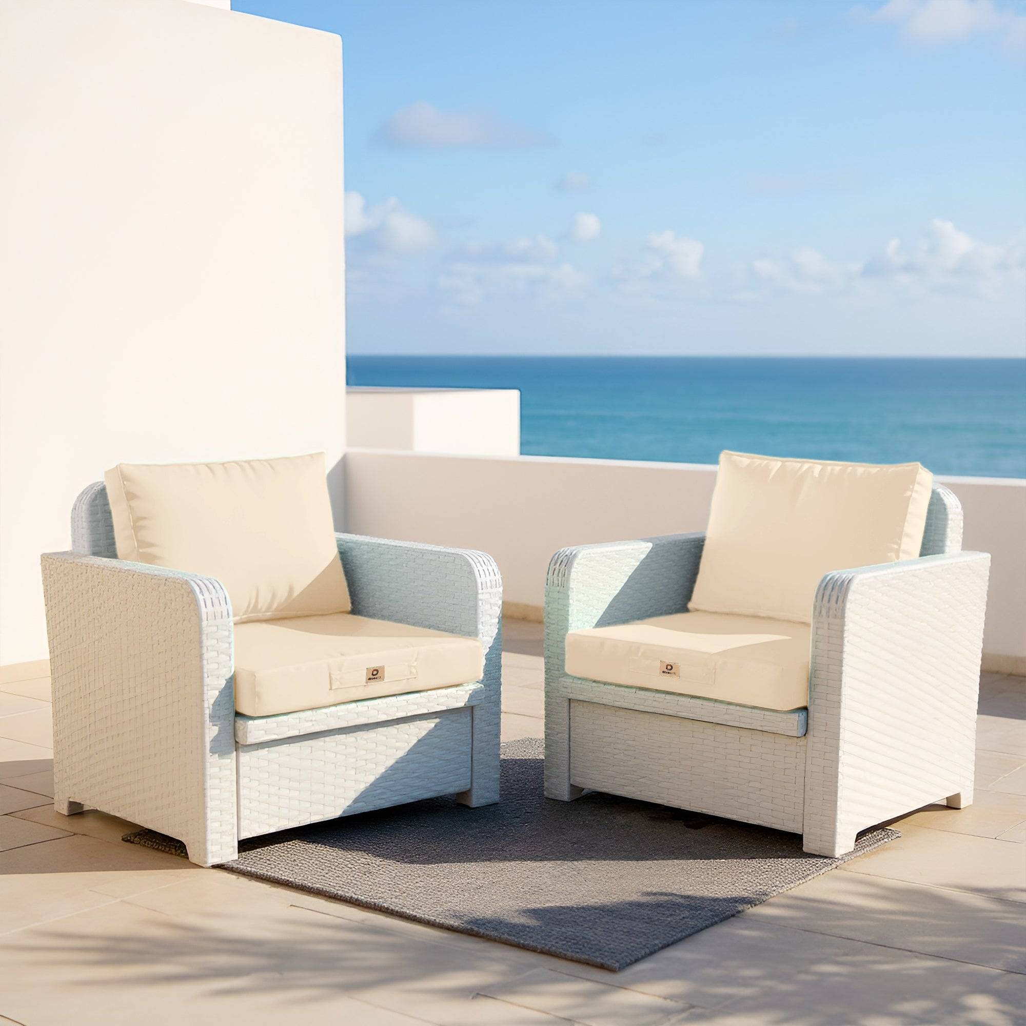 Coussins pour salon de jardin déhoussable 60x70cm Beige - Déco arts - Image 2