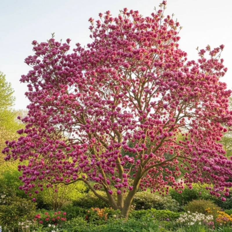 Magnolia de Chine Genie, Magnolia de Soulange à fleurs Rose - feuillage Caduc - Pot de 5L - Touffe-  hauteur à maturité De 3,00 m à 5,00 m - Image 8
