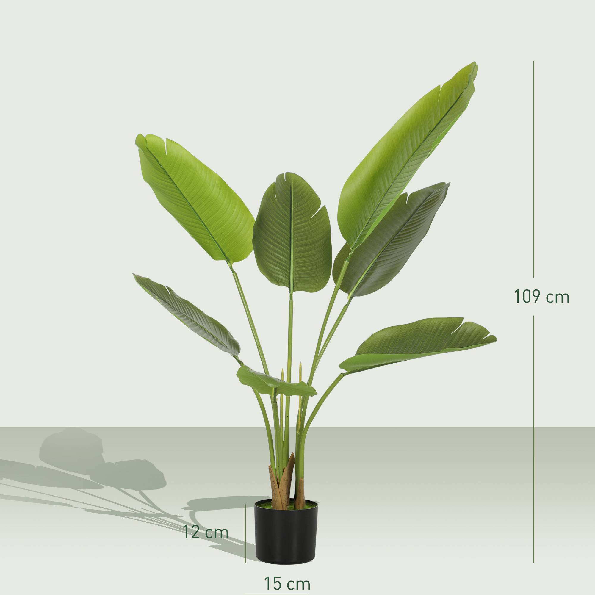 Bananier artificiel plastique bureau hall touche exotique 109 cm vert - ComfortXL Outdoor Living - Image 5