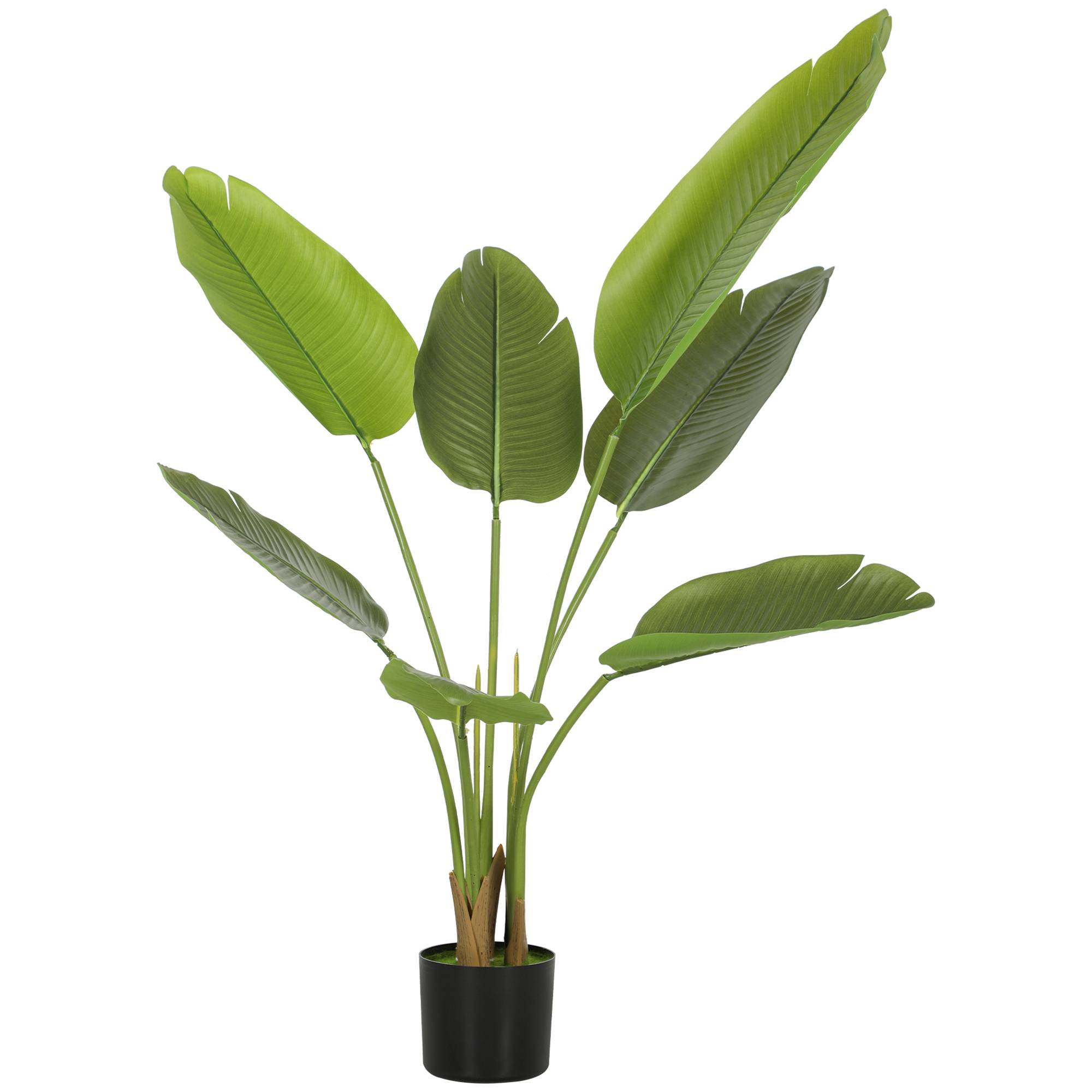 Bananier artificiel plastique bureau hall touche exotique 109 cm vert - ComfortXL Outdoor Living - Image 1