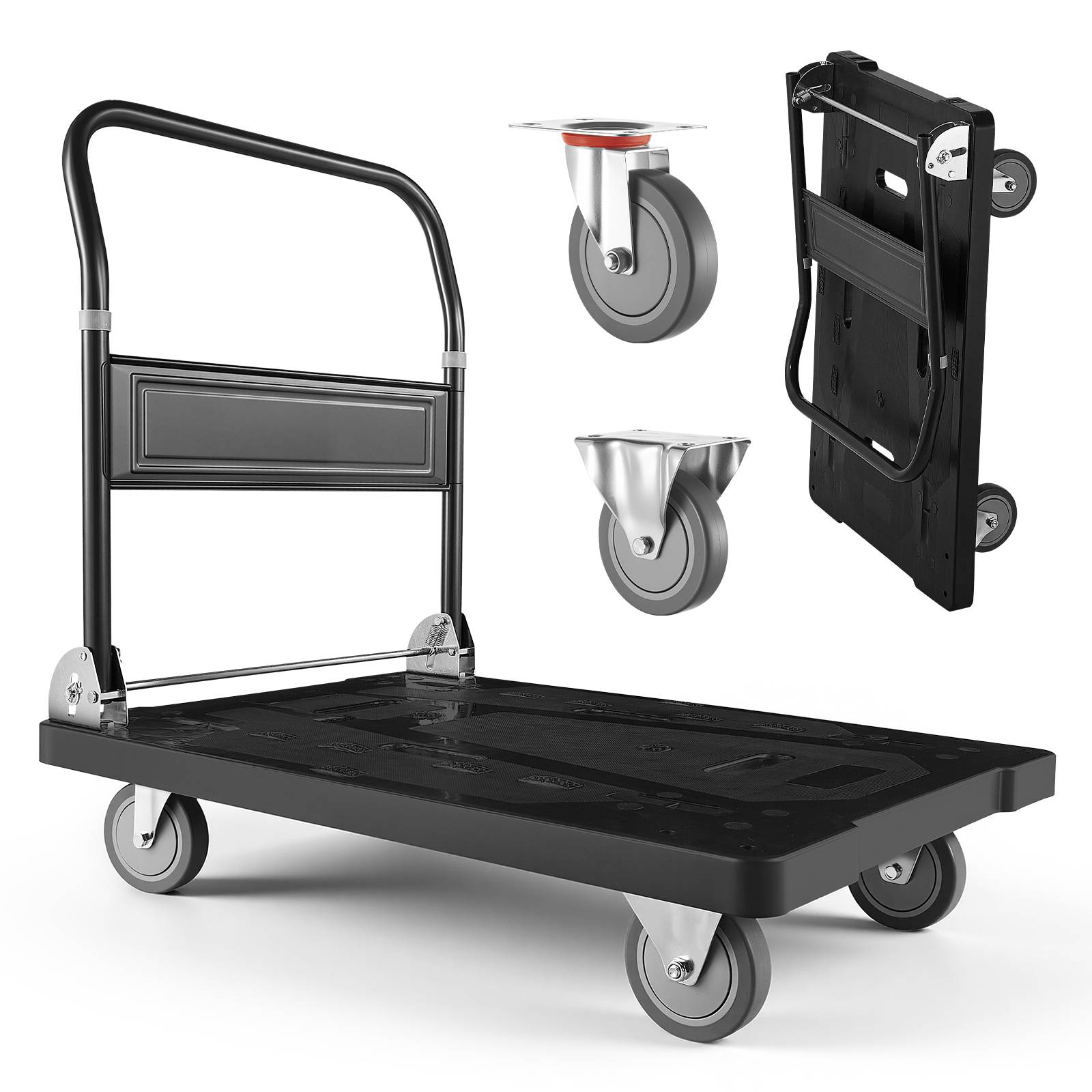 Vevor - VEVOR Chariot à Plateforme Pliable Chariot Plateau 89,5x59,5 cm Charge 453,59 kg - Image 1
