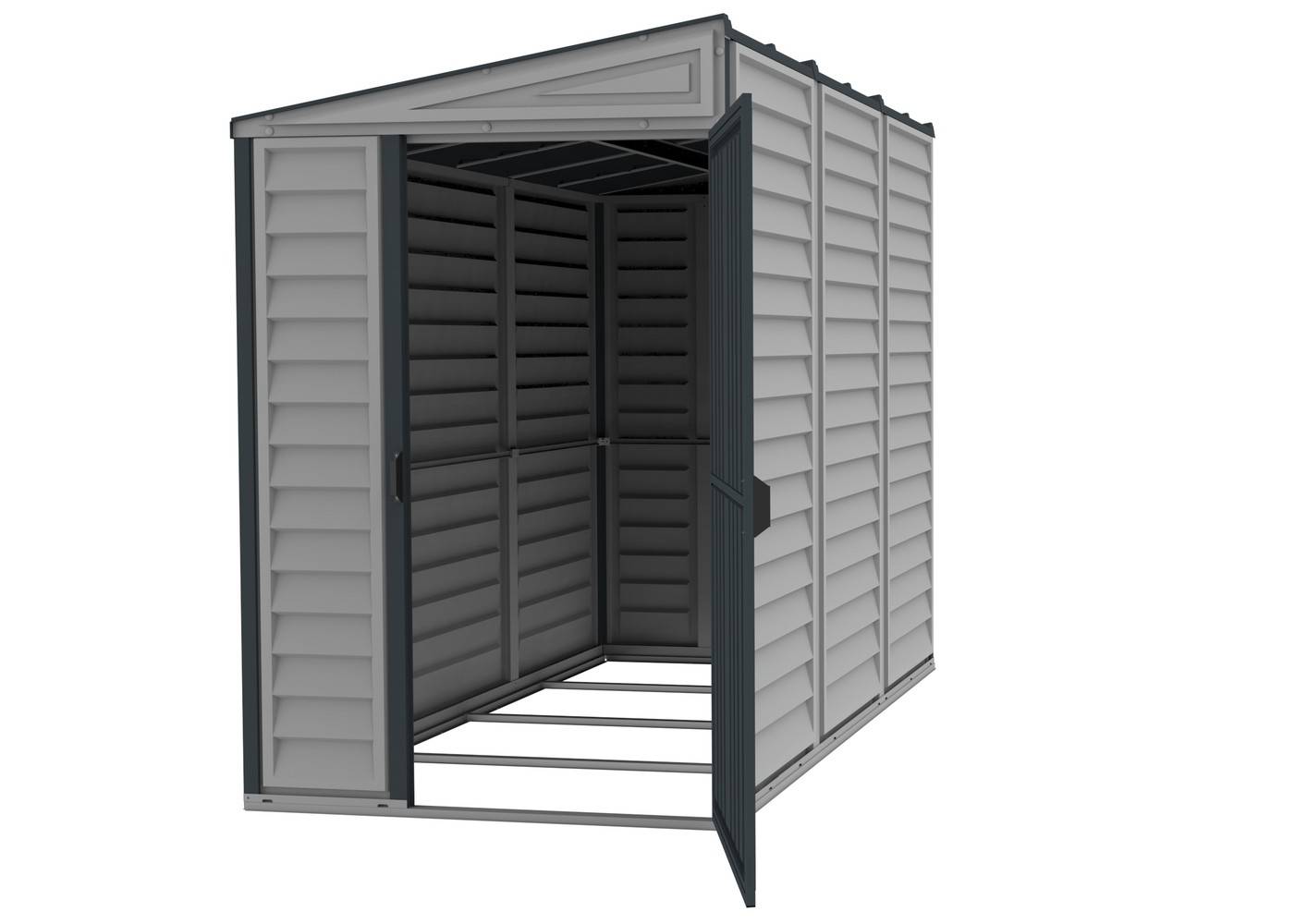 Duramax - Abri de Jardin PVC Adossable  4X8 - gris anthracite Duramax