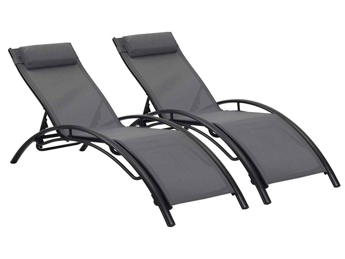 Habitat Et Jardin - Bain De Soleil En Aluminium "beauty" - Phoenix - Gris Foncé / Noir - Lot De 2 -habitat Et Jardin - Image 1