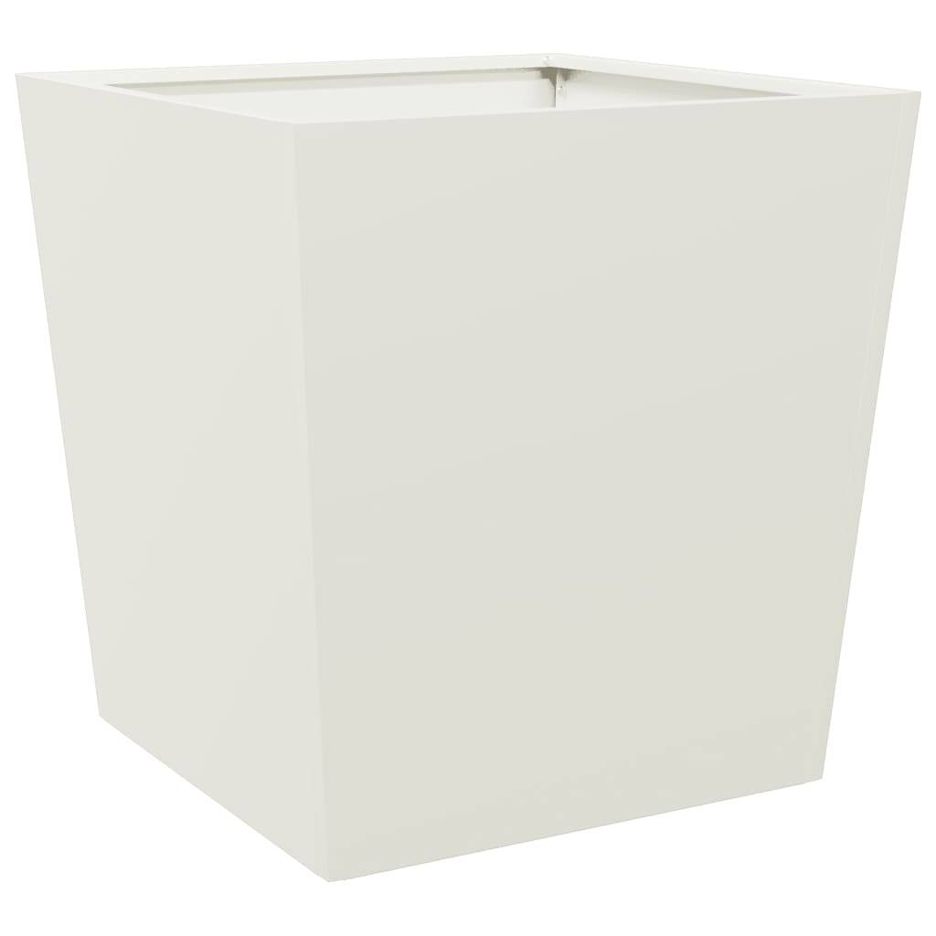Jardinière acier blanc 50 x 50 x 50 cm - PANGIVO - Image 2