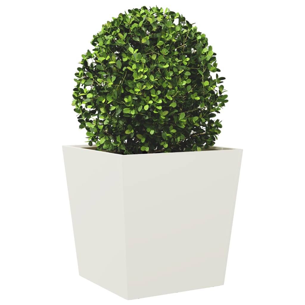 Jardinière acier blanc 50 x 50 x 50 cm - PANGIVO - Image 3