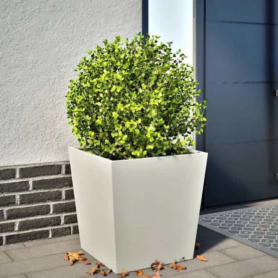 Jardinière acier blanc 50 x 50 x 50 cm - PANGIVO - Image 1