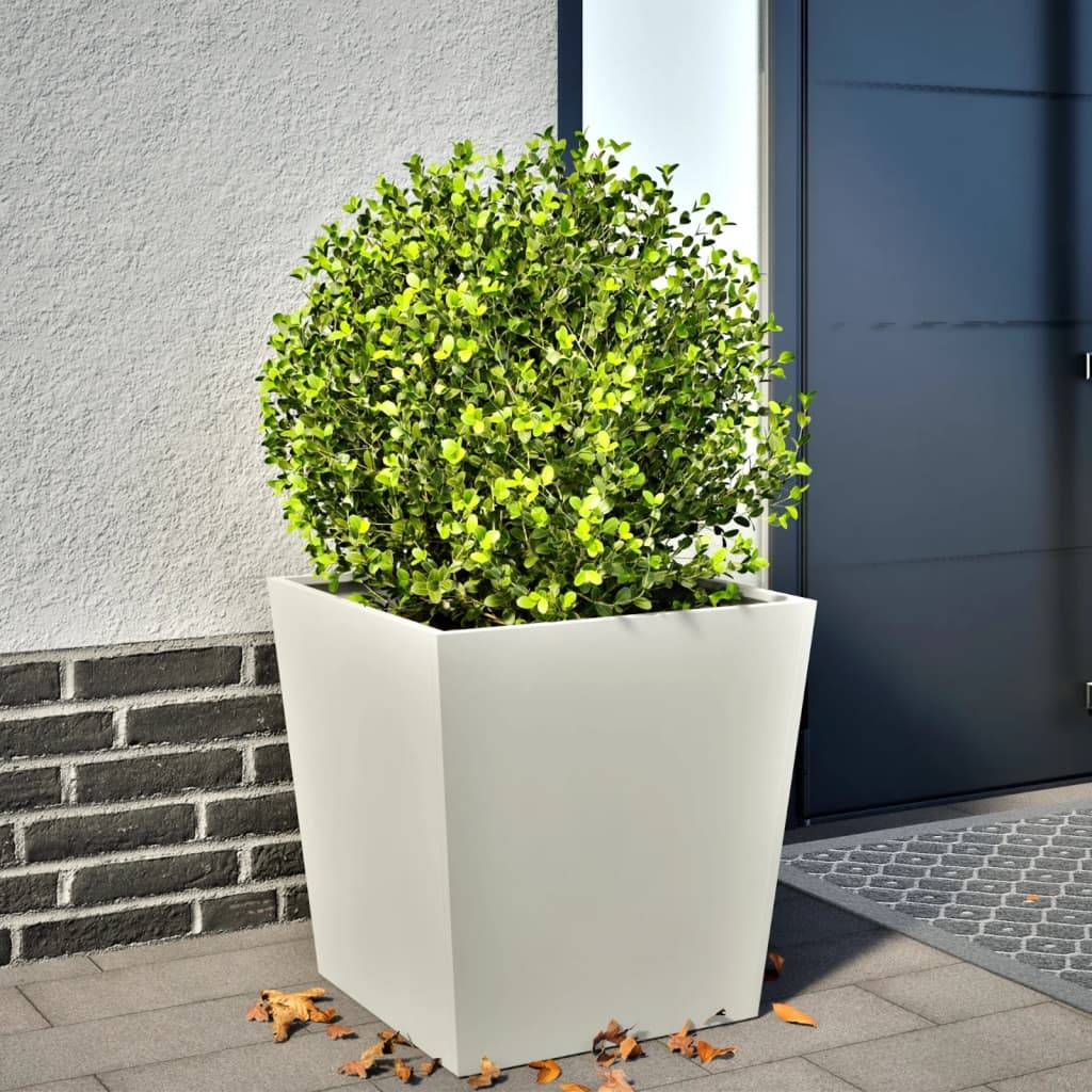 Jardinière acier blanc 50 x 50 x 50 cm - PANGIVO - Image 1
