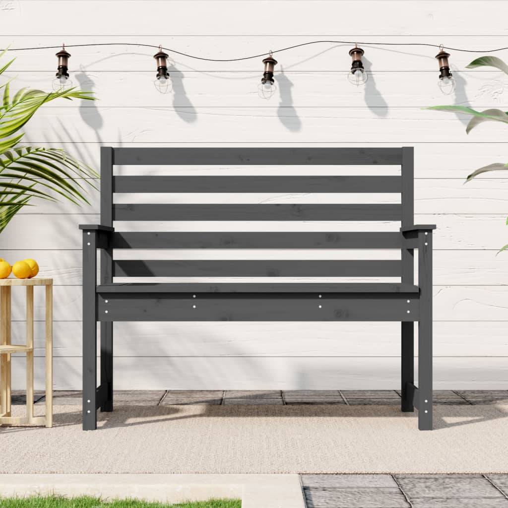 Maison Chic - Banc de jardin - Banc d'extérieur - Banquette gris 109x48x91,5 cm bois massif de pin - Image 2