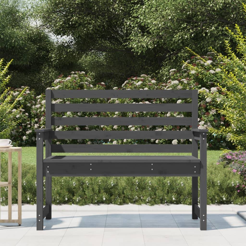 Maison Chic - Banc de jardin - Banc d'extérieur - Banquette gris 109x48x91,5 cm bois massif de pin - Image 3