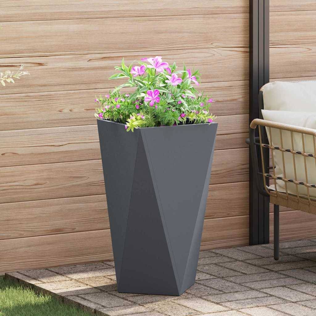 Vidaxl - Jardinière-Pot de fleur-Bac à fleurs Anthracite 40 x 40 x 75 cm Acier - Image 1