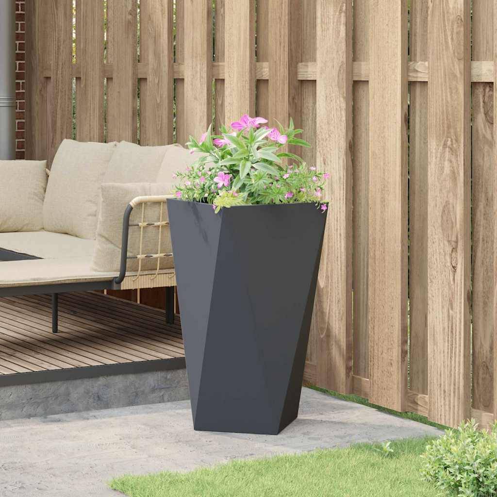 Vidaxl - Jardinière-Pot de fleur-Bac à fleurs Anthracite 40 x 40 x 75 cm Acier - Image 4