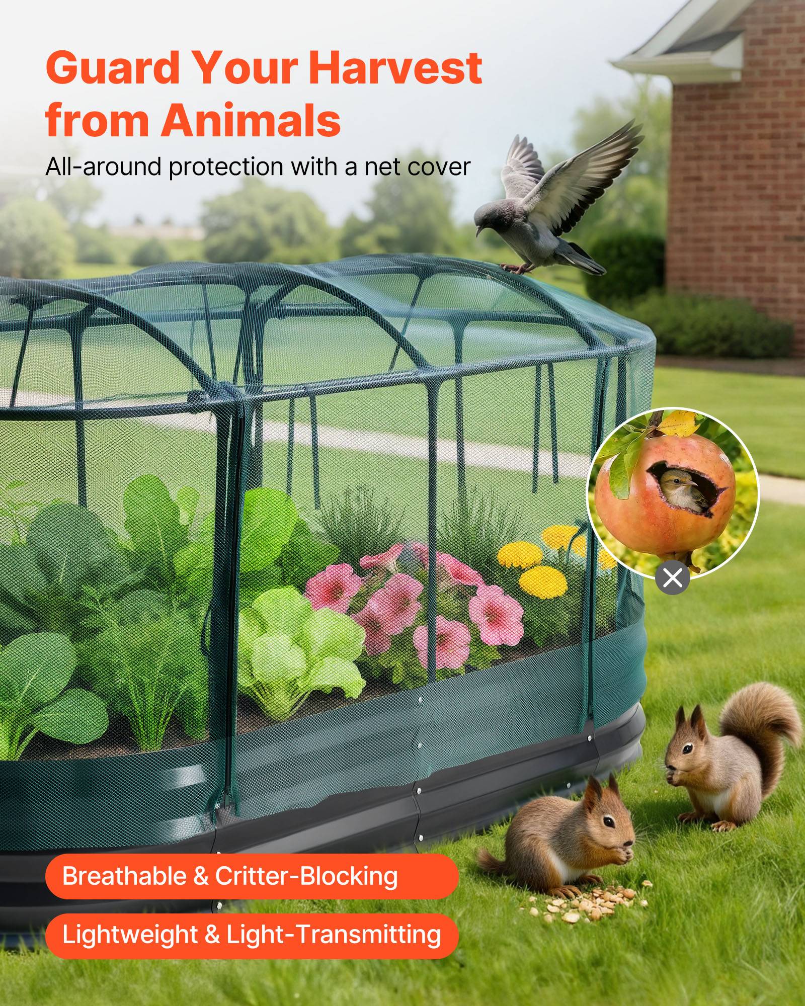 Vevor - VEVOR Carré Potager Surélevé Métal Lit Jardin Ovale 180x90x30 cm Arrosage Auto - Image 4