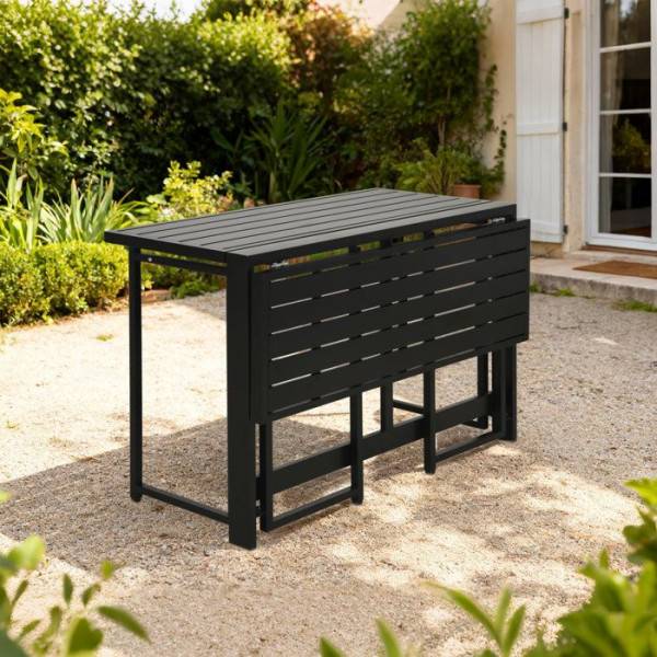Table de jardin FERRET - Pliante - Métal - 4 personnes - 98 x 80 x 72 cm - Image 3