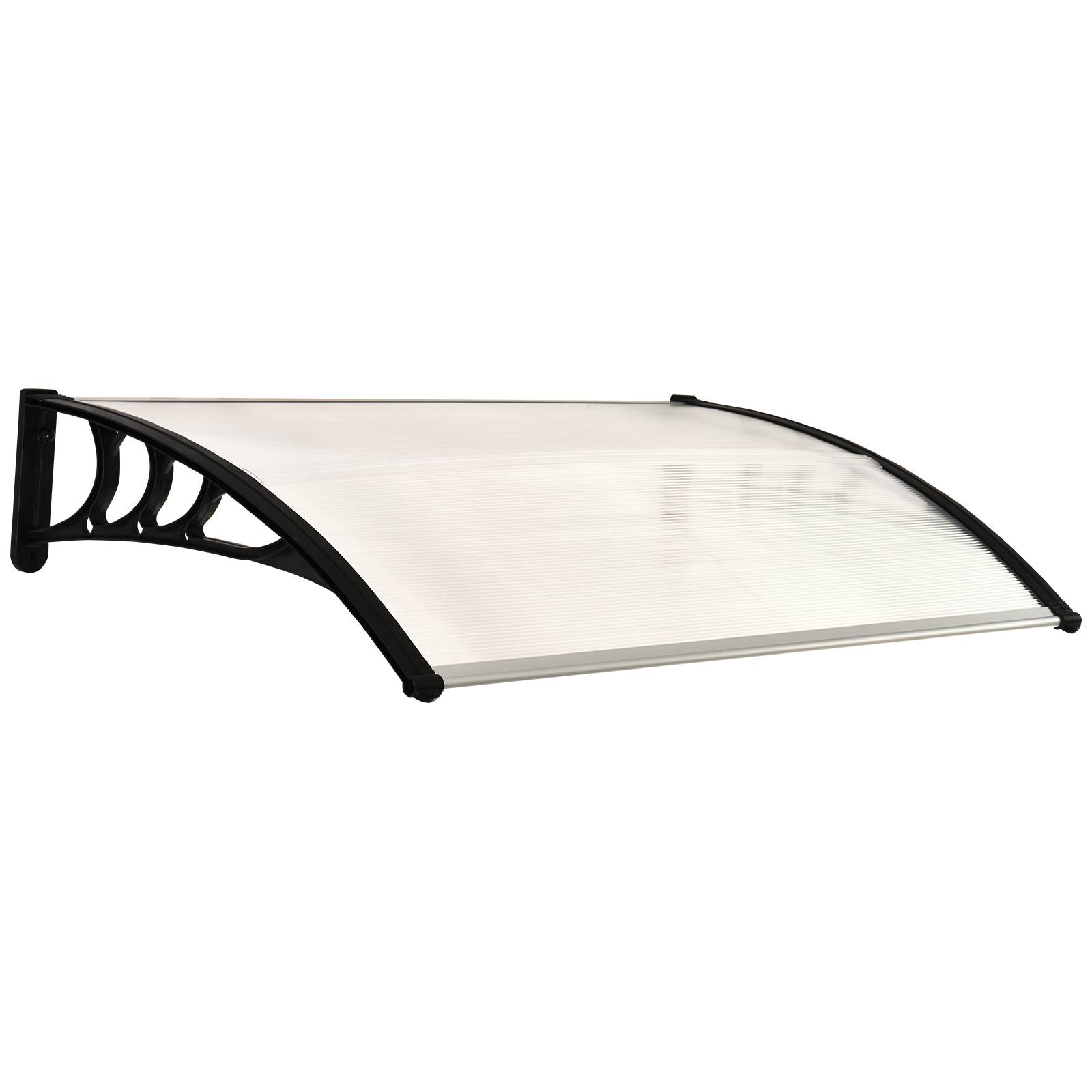 Store extérieur pour porte et fenêtre 75 x 100 cm, protection contre le soleil et la pluie, avec support en alliage d'aluminium transparent - Image 2